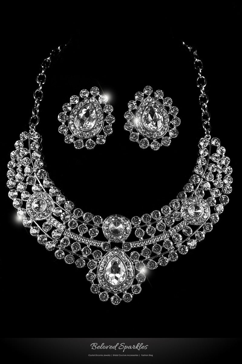 Karri Vintage Cluster Necklace Set | Crystal - Beloved Sparkles
- 1